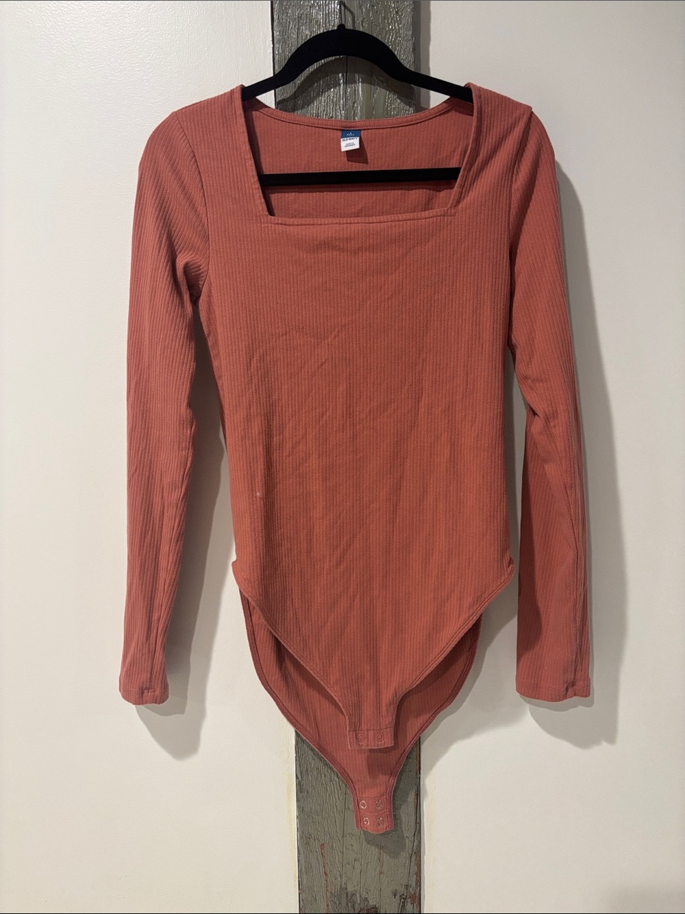 Old Navt Ribbed Square-Neck Long Sleeve Bodysuit - tall